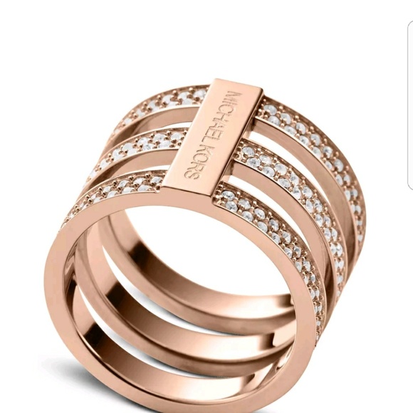 Michael Kors Jewelry - Michael kors rose gold motif bar ring size 7